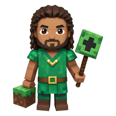 Jason Momoa as a Minecraft character sticker