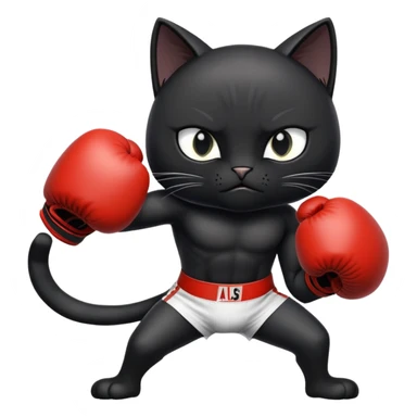 A black cat fighting ali sticker