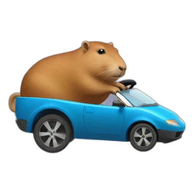 capybara driving a hot wheel sticker