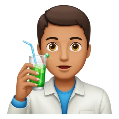 Man popping the pills and drinking sprite sticker