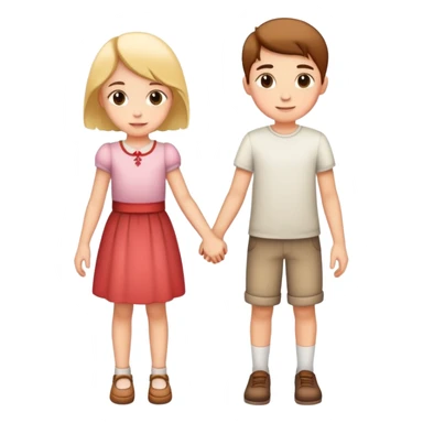boy and girl holding hands sticker