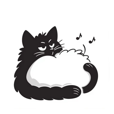 cat half-asleep but with one eye open, as if scheming sticker