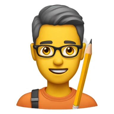 a content editor with a pencil behind their ear sticker