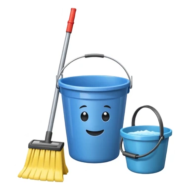 one bucket with cleaning equipment sticker
