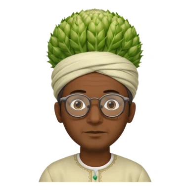moroccan man with a fennel on his head and glasses on sticker