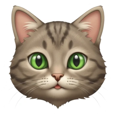 A high-resolution photo-realistic digital illustration of a grey tabby cat kitten, chest upward sticker
