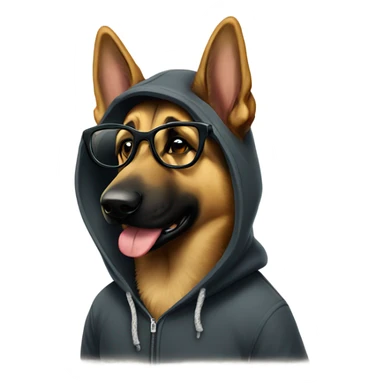 German Shepherd with hoodie and glasses  sticker