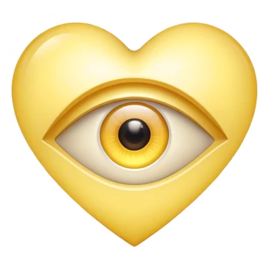 Eye inside light yellow heart sticker