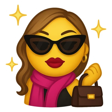 slay emoji, glamorous and stylish, no background sticker