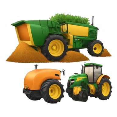 trator agricola laranja sticker