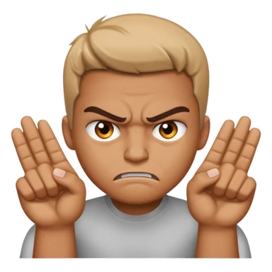 Manos juntas con cara de malo sticker