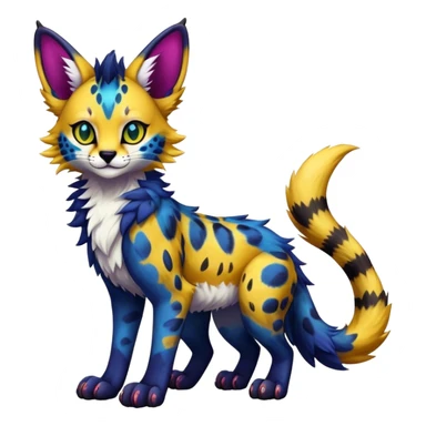 Epic Cute Colorful Dark Sergal-Serval-Vernid full body  sticker