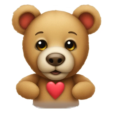 Teddy bear with heart sticker