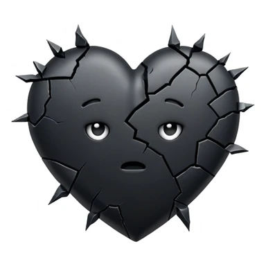 black broken heart emoji  sticker