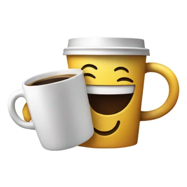 smiley face with coffee in one hand and a book in  sticker