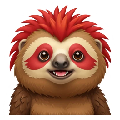 sloth with a red mohawk just the mohawk is red sticker