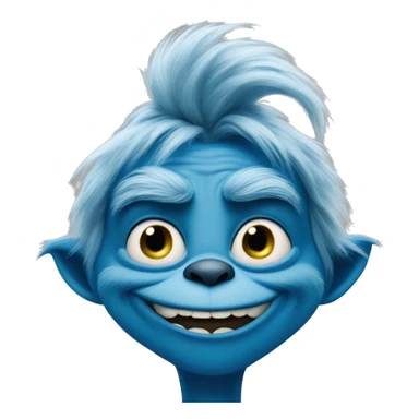 blue grinch smirking sticker