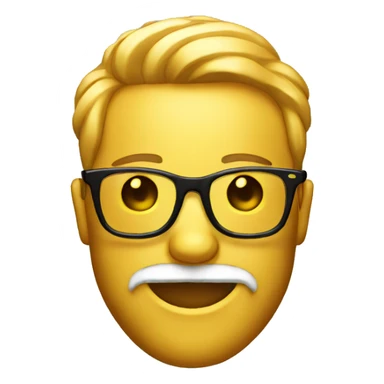 golden smile emoji with glasses and beard sticker