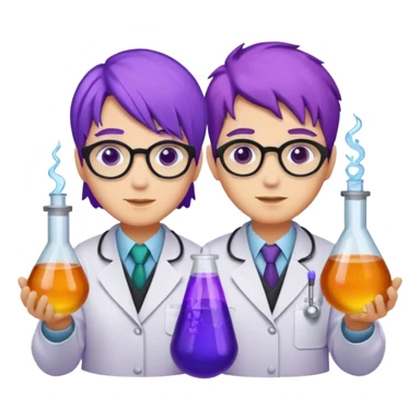 purple haired scientists sticker