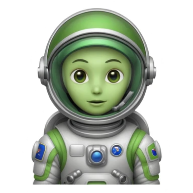 green alien silver Astronaut sticker