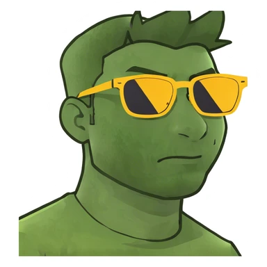 cool guy in yellow shirt sticker