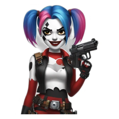 Harley Quinn with gun sticker