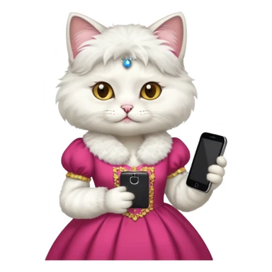russia cat with custome dress and smartphone sticker