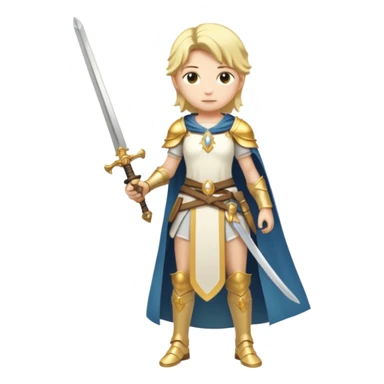 White and golden Lumine (from Genshin Impact) with a sword (full body) sticker
