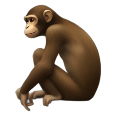 Monkey looking at city view sticker