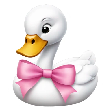 pink swan with a pink bow sticker
