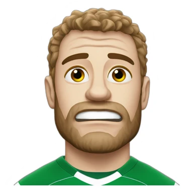 Hungover irish rugby player with red eyes sticker