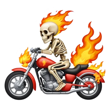 Ghostrider skeleton riding motorcycle on fire  sticker