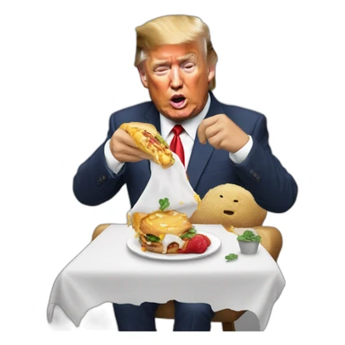 Donal trump eating justin trudeau sticker
