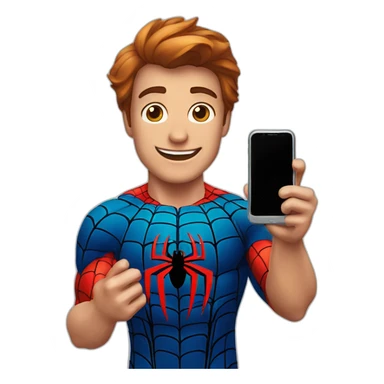 spiderman con il cellulare sticker
