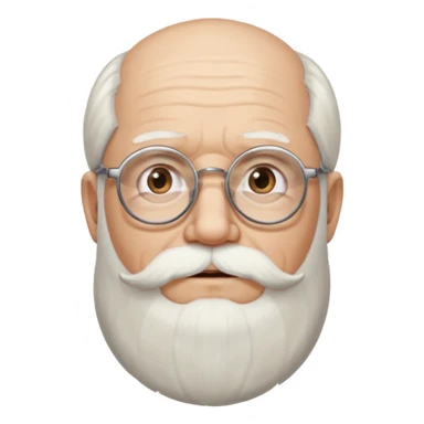 An old man with a beard and glasses and a little bit of hair on top named phillis sticker