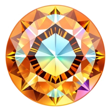 extra close-up round cut azotic topaz gemstone with holographic effect and elegant silver metal accent sticker