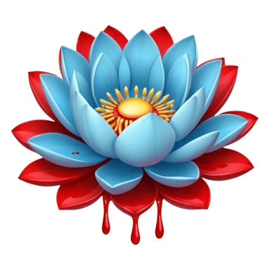 light blue lotus flower spilling wblood sticker