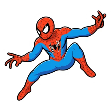Spider-Man web-slinging in action pose sticker