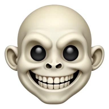 Skull face combined with troll face sticker