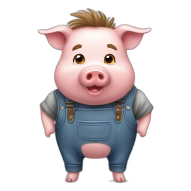 Cochon avec de cheveux sticker