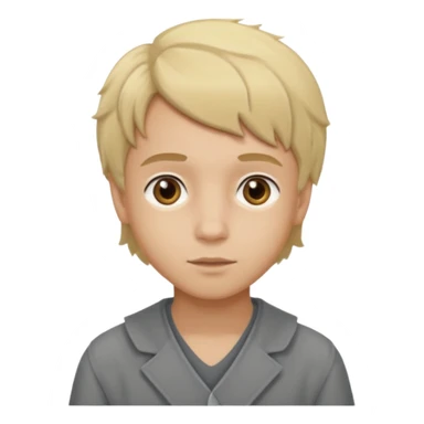Gavroche From Les Miserables with light skin, brown eyes, blonde hair, gray outfit sticker