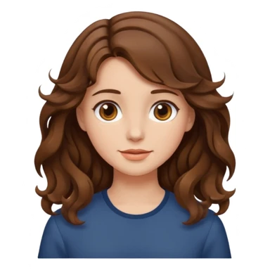 fille brune cheveux mi longs ondulés sticker