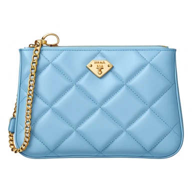 Light blue Prada clutch purse sticker