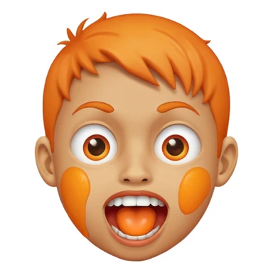 Orange face boy with mouth open sticker