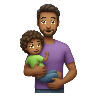 Dad holding a child sticker