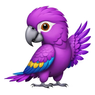 purple parrot playing cards sticker
