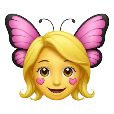 Emoji sourire avec un nœud papillon dans les cheveux sticker