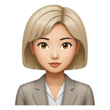 Professional Asian woman model with chic short hairstyle sticker