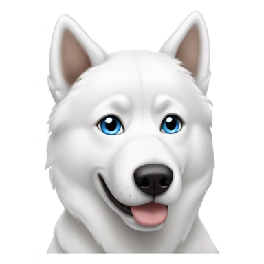 white husky with 1 blue eye and 1 brown  sticker