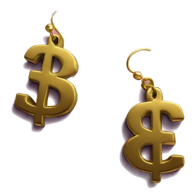 $ dollar  symbol earings sticker